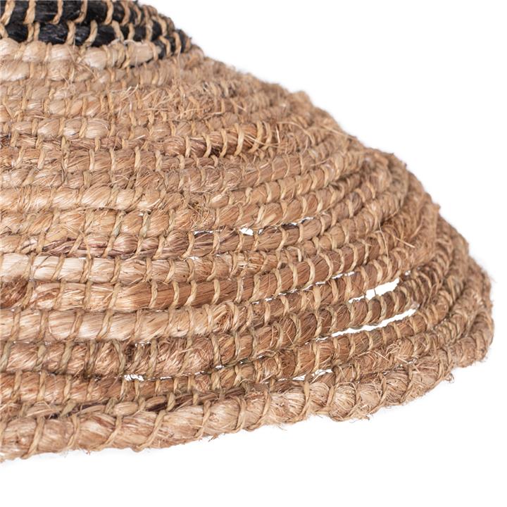 CEILING PENDANT MADE OF MANILA HEMP FIBERS IN NATURAL AND BLACK COLOR Φ45x23-60Hcm.HM7785