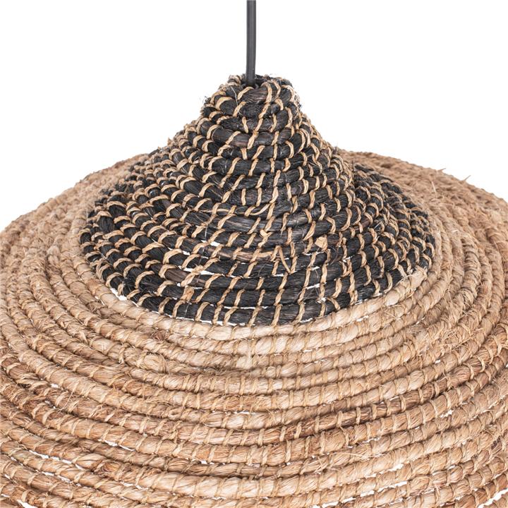 CEILING PENDANT MADE OF MANILA HEMP FIBERS IN NATURAL AND BLACK COLOR Φ45x23-60Hcm.HM7785