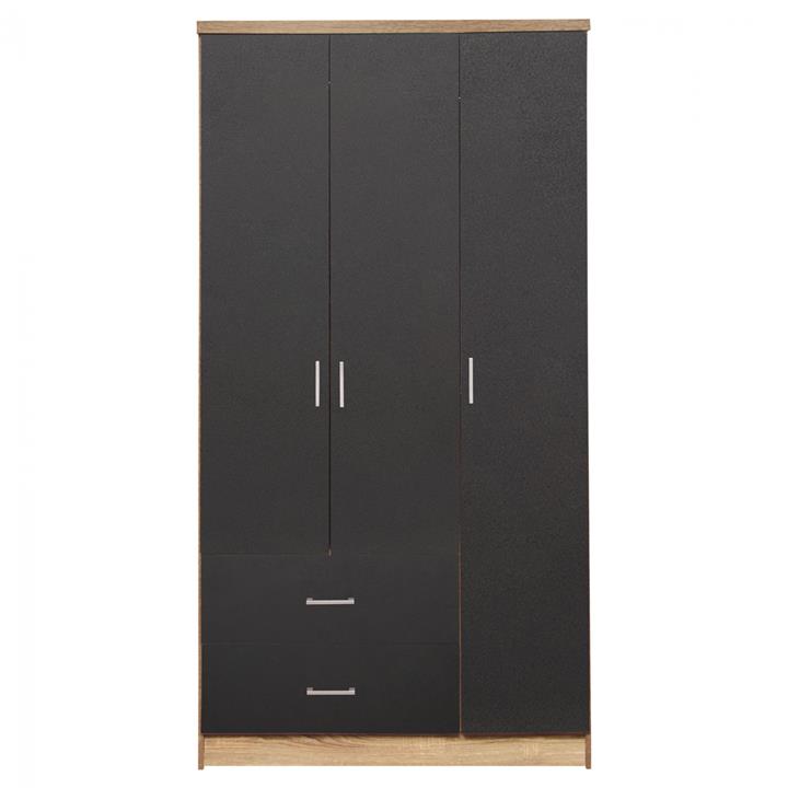 Wardrobe 3 Doors with 2 drawers HM340.04 Sonama 89.2x42x181cm