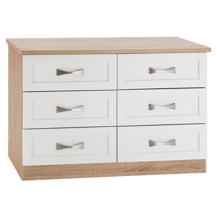 Bedroom toilet -drawer HM317.06 with 6 drawers Sonama-white 120x40x76cm