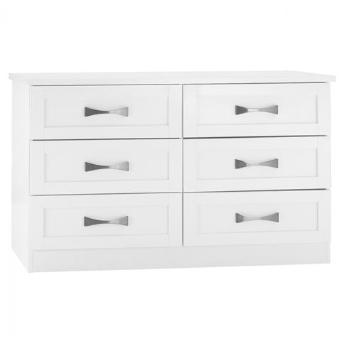 WHITE DRESSER HM317.05 WITH 6 DRAWERS 120X40X76cm.