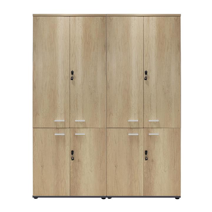 Wardrobes Lotus pakoworld with 4 doors in oak-dark grey color 160x40x200cm