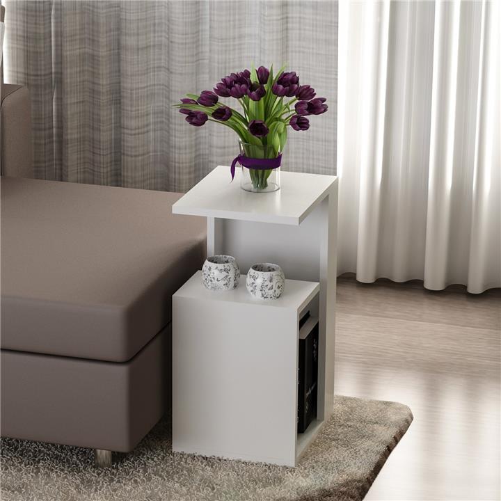 SIDE TABLE DAWN MELAMINE WHITE 35X29,5X60Hcm.HM8880.11