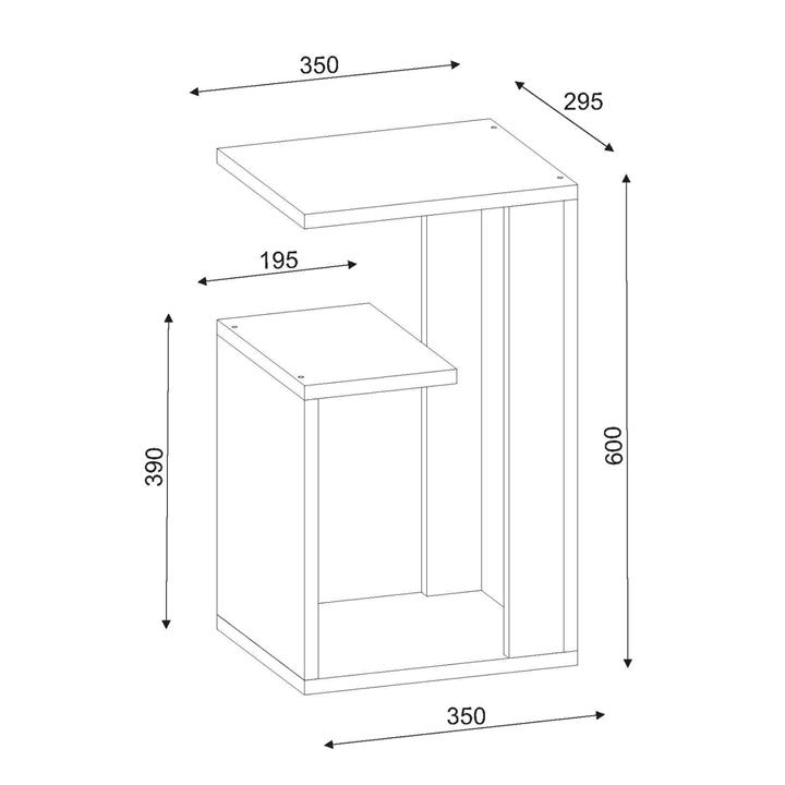 SIDE TABLE DAWN MELAMINE WHITE 35X29,5X60Hcm.HM8880.11