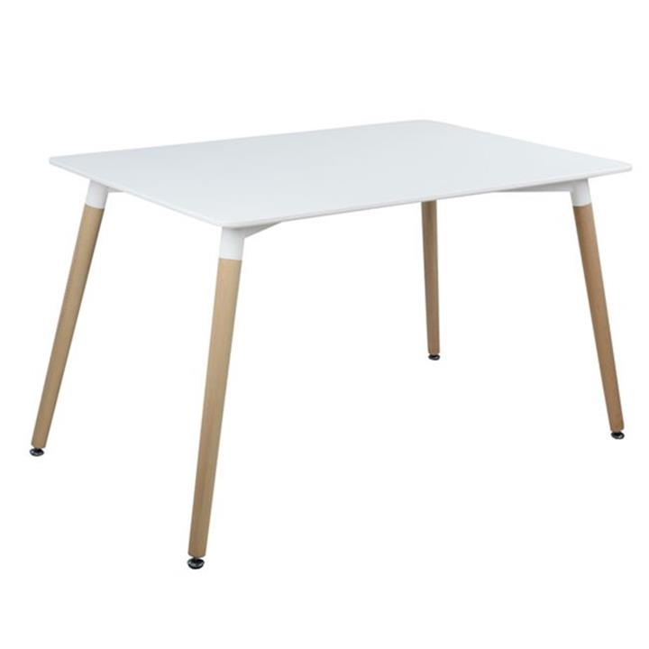 Kitchen Table HM008.01 MINIMAL,White MDF, legs BEECH