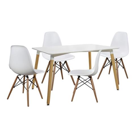 Set dining table 5 pieces Table minimal 120x80- Twist White HM10080.01