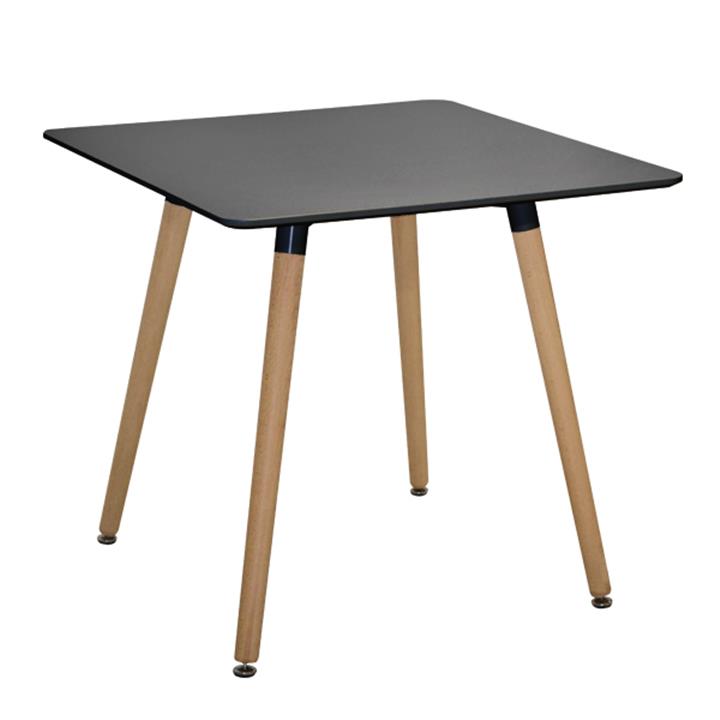 Kitchen Table Minimal HM0057.02, Black mdf, legs BEECH, 80x80x74cm
