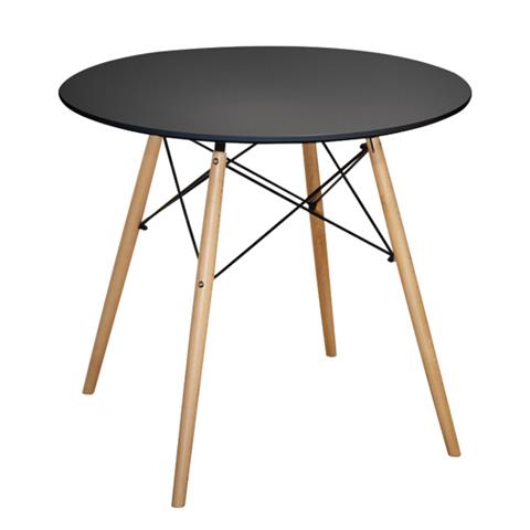Dining Table Minimal HM0059.02, Black, Φ80x72cm, beech legs