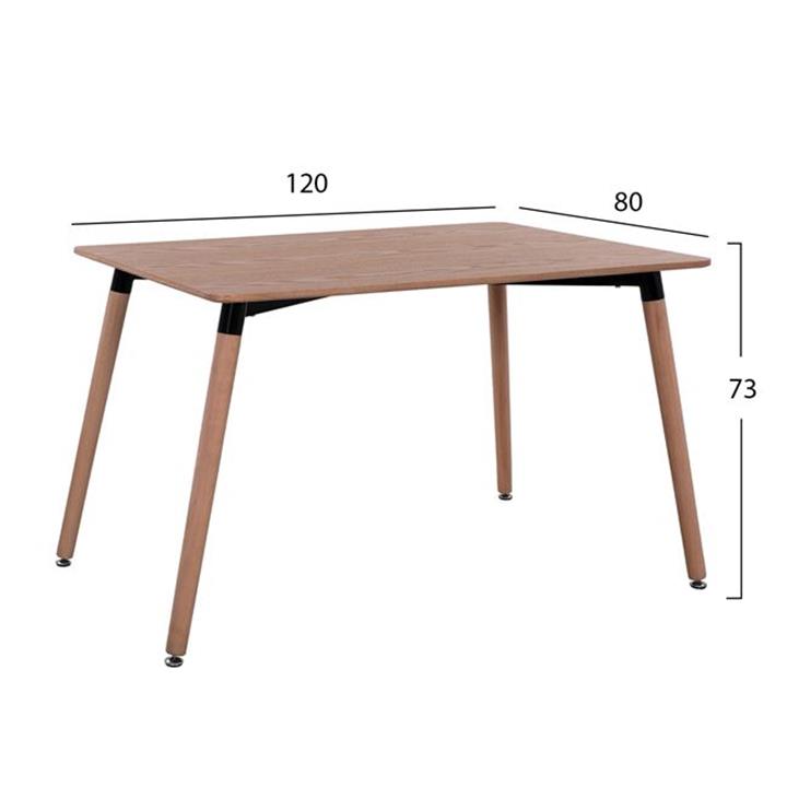 Dining Table Minimal HM008.04 natural, wooden legs BEECH, 120x80x73cm