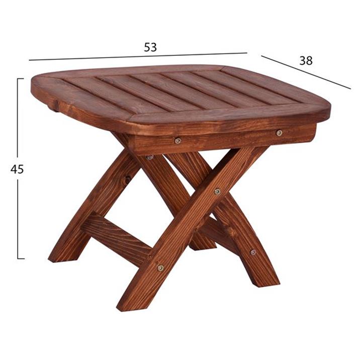 Beach Table HM5670.02 Wooden in walnut color 53x38x45cm