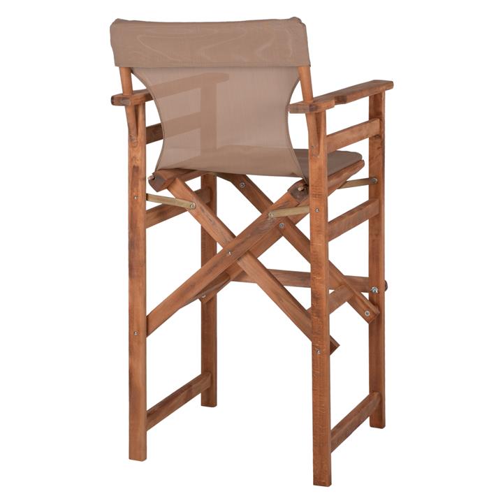 DIRECTOR'S BAR STOOL LIMNOS IN WALNUT COLOR WITH TEXTILENE IN MOCHA HM10374.04 58x58x118Hcm.
