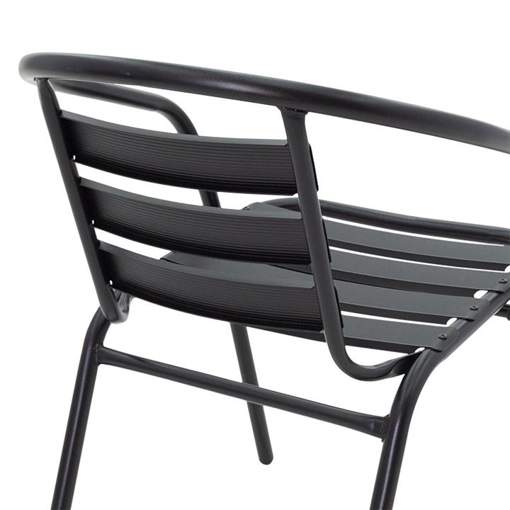 Tade pakoworld metal garden armchair in black color