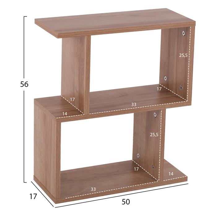 SIDE TABLE AMEER WITH STORAGE SPACES HM8881.11 MELAMINE IN NATURAL COLOR 50x17x56Hcm.
