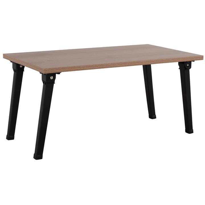 SIDE TABLE/BED TRAY BRITTA HM8965.11 FOLDABLE BLACK METAL LEGS-MELAMINE IN WALNUT 60x34x29Hcm.