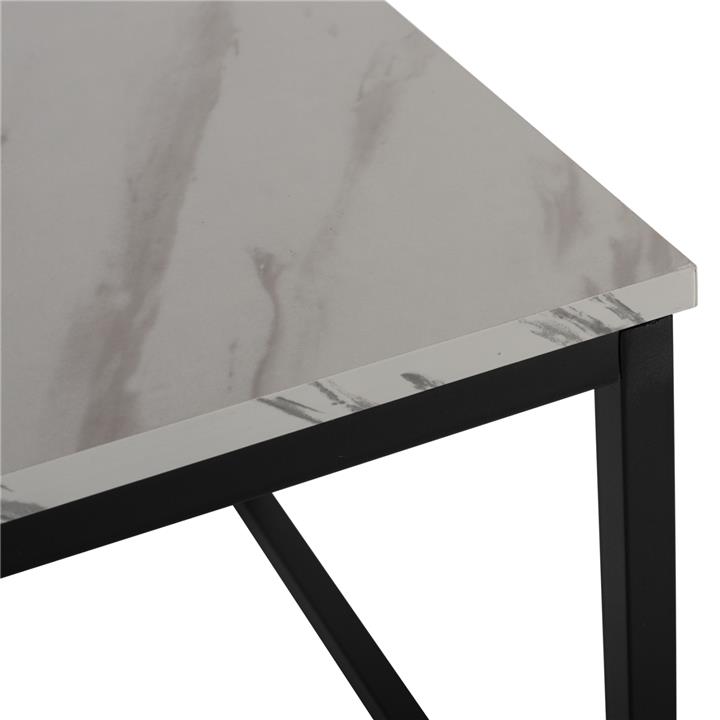 COFFEE TABLE SAFFRON HM8975.12 MELAMINE WHITE MARBLE LOOK 95x55x43Hcm.