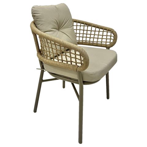 ΠΟΛΥΘΡΟΝΑ ΑΛΟΥΜΙΝΙΟΥ ΜΟΚΑ ΕΠΑΓΓΕΛΜ. RATTAN & ΜΑΞΙΛΑΡΙ ΜΠΕΖ 57x61x74Yεκ.HM5863.02