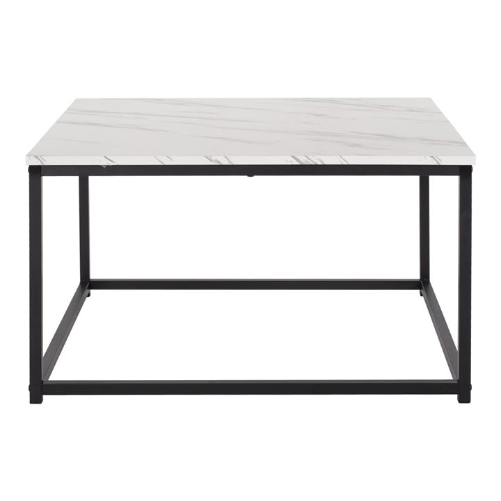 COFFEE TABLE BRAYLEN HM8942.12 SQUARE MELAMINE IN WHITE MARBLE LOOK 75x75x43Hcm.
