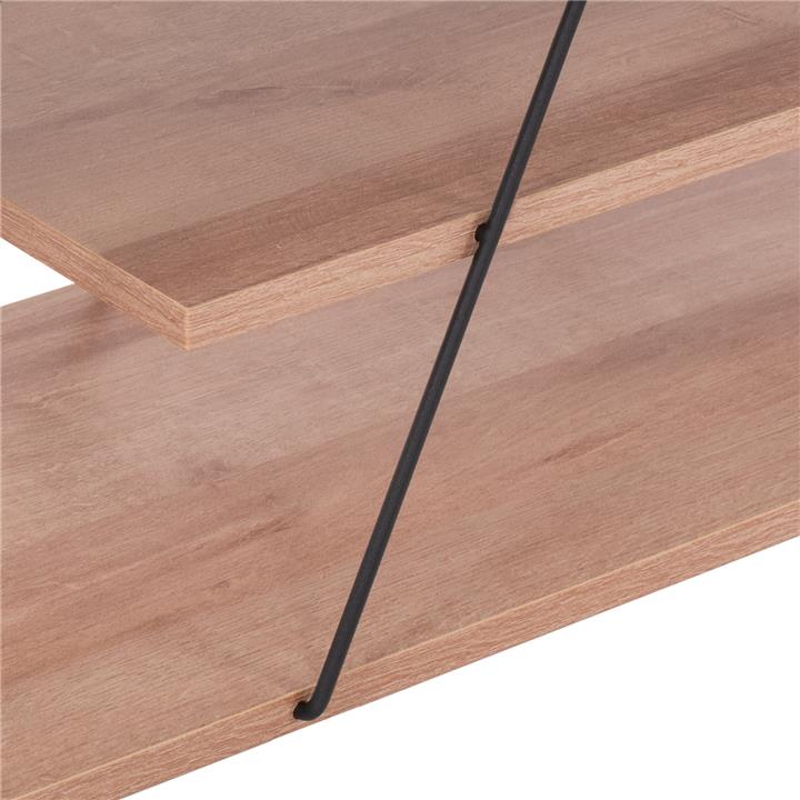 TV STAND TARS HM8922.11 MELAMINE IN NATURAL WOOD AND BLACK 120x32x33Hcm.