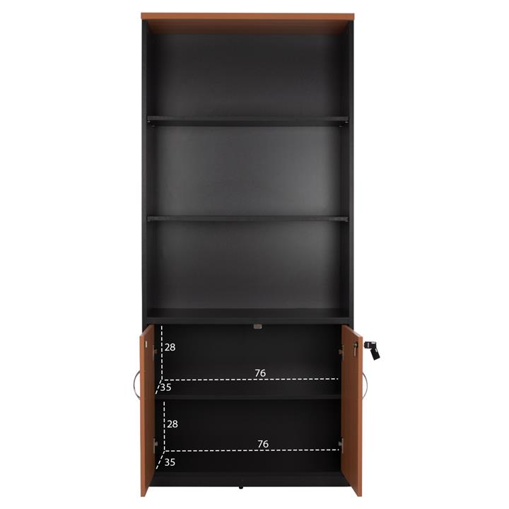 Professional office bookcase HM2014.01 oak color with 2 doors 80Χ40Χ180