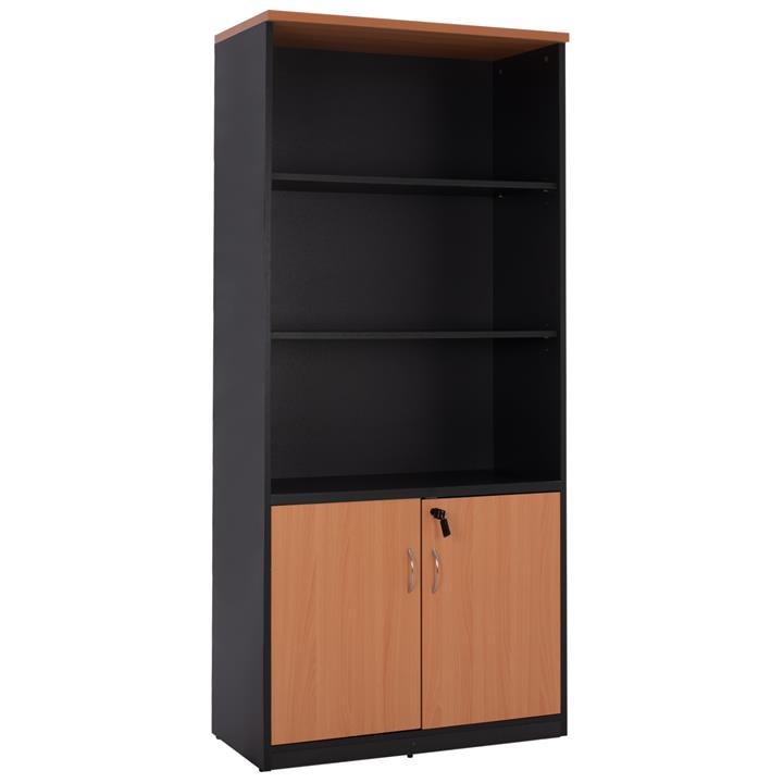 Professional office bookcase HM2014.01 oak color with 2 doors 80Χ40Χ180