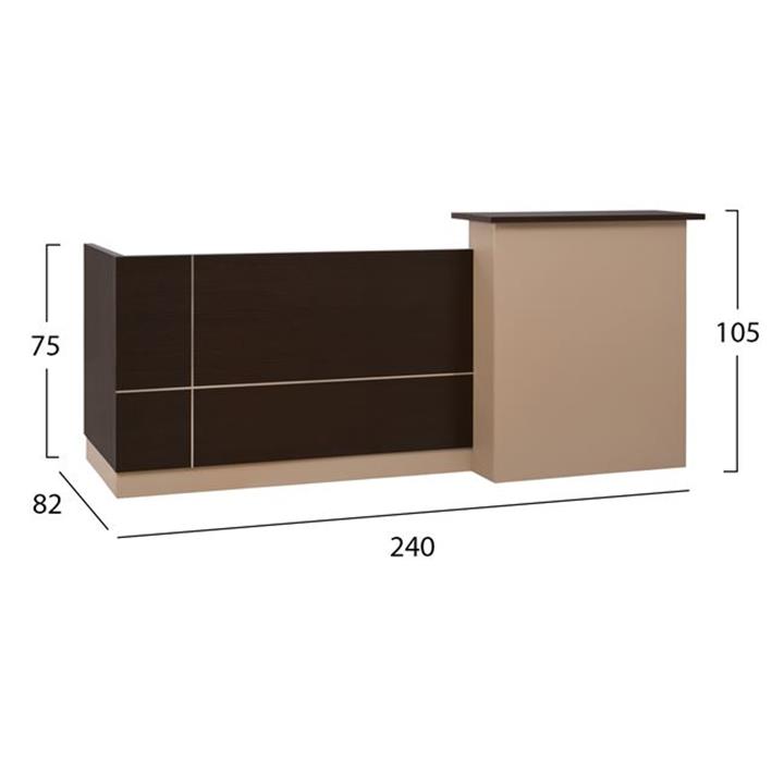 Reception office 240x82 wenge/beige HM2068.01 240x82x105cm
