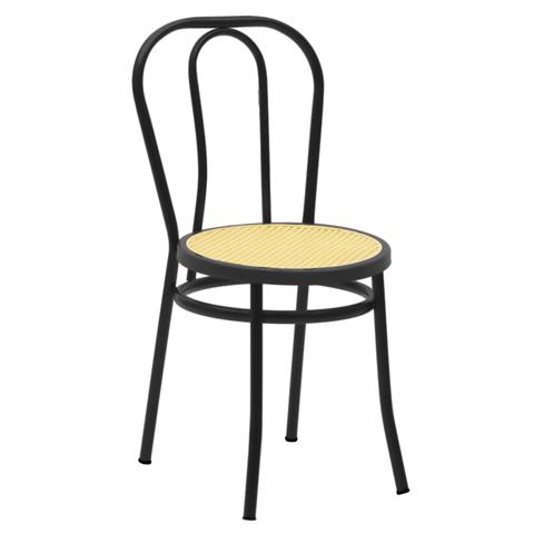 Vienna chair pakoworld pe rattan beige-metal black gloss