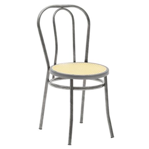 Vienna chair pakoworld pe rattan beige-metal grey forged