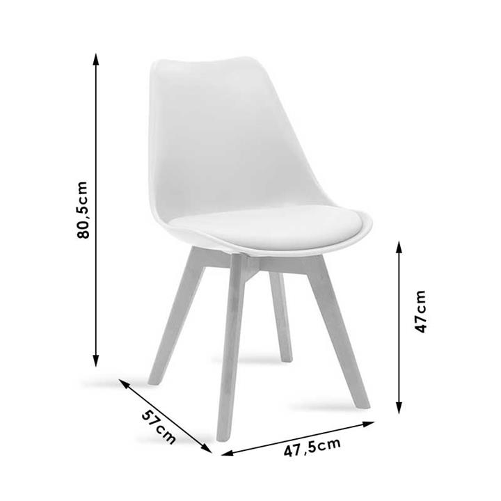 Dining set 5pcs Julita-Gaston pakoworld black-white-natural D80x73cm