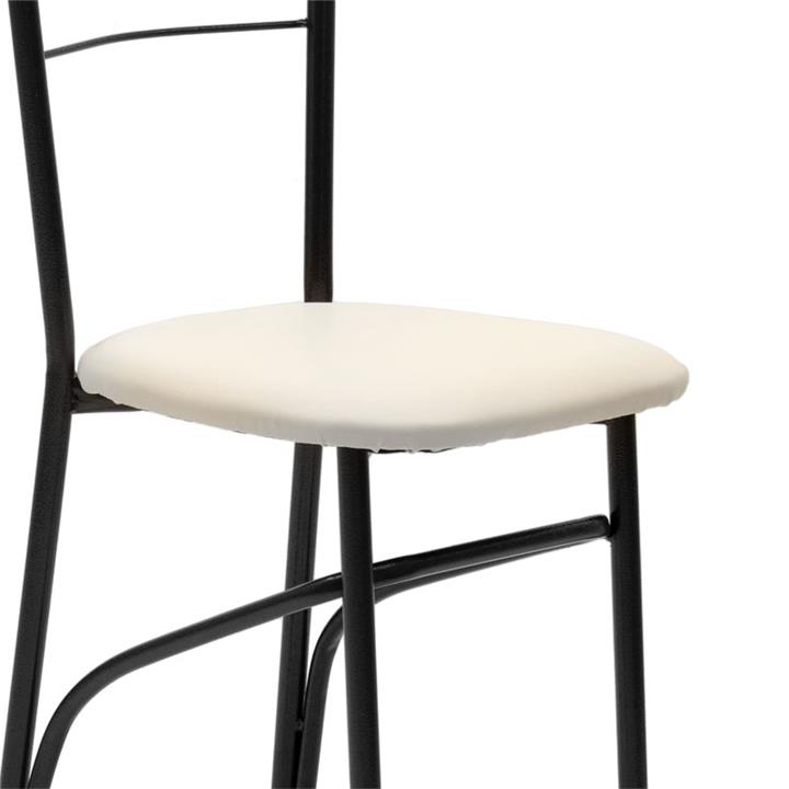 Chair PWF-0642 pakoworld pu ecru-metal black gloss