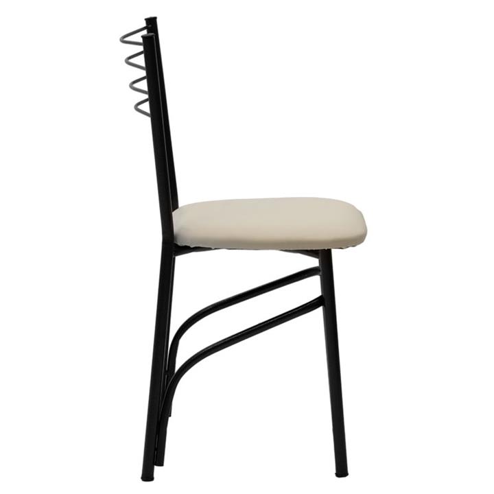 Chair PWF-0642 pakoworld pu ecru-metal black gloss