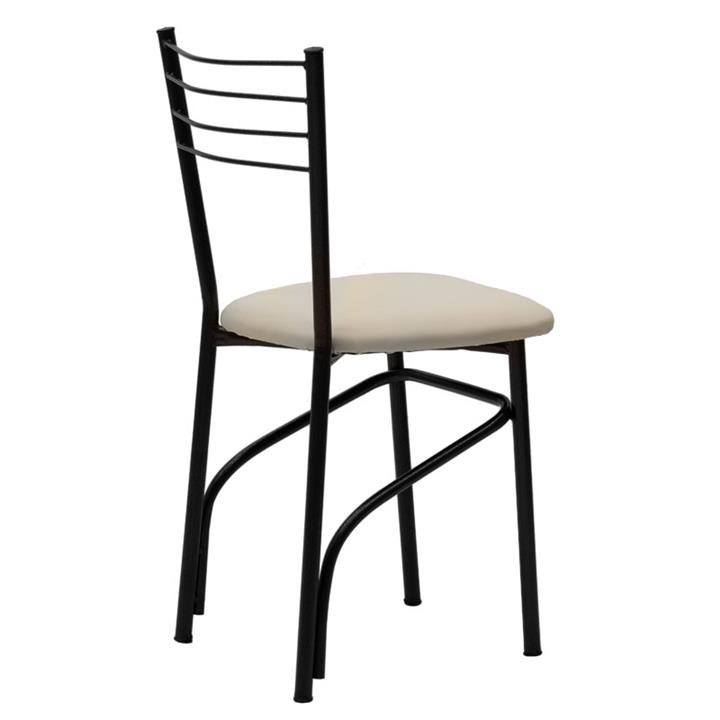 Chair PWF-0642 pakoworld pu ecru-metal black gloss