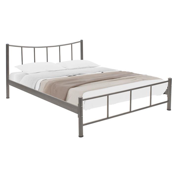 Double bed PWF-0652 pakoworld metallic color gray forged 150x200cm