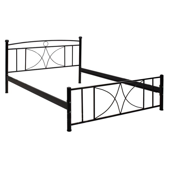 Double bed PWF-0651 pakoworld metal color black gloss 150x200cm