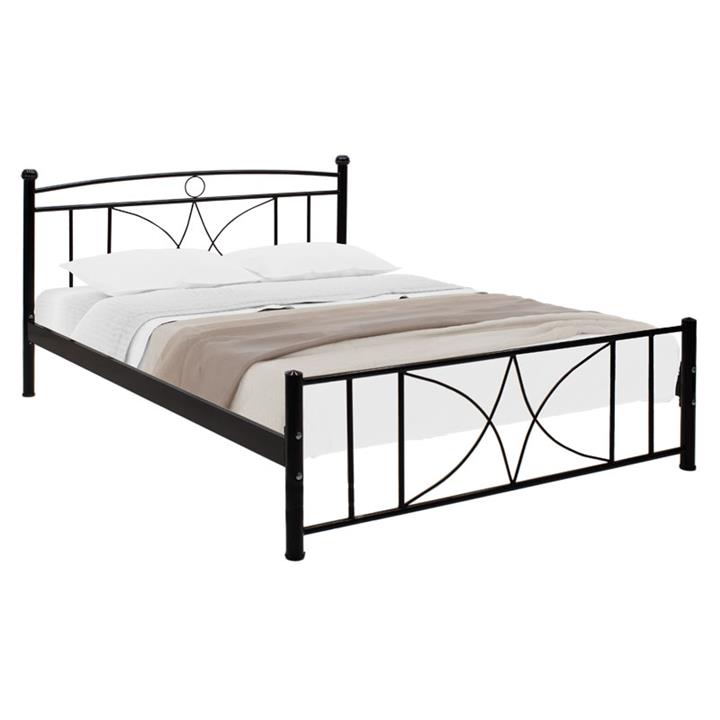 Double bed PWF-0651 pakoworld metal color black gloss 150x200cm