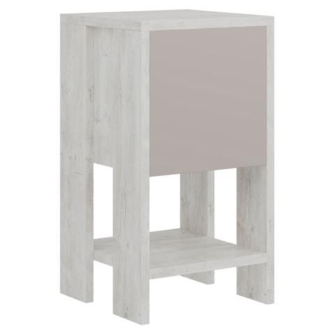 Nightstand Ema pakoworld in white antique-mocha color 30x30x55cm