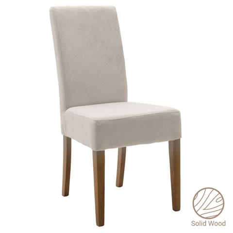 Chair Ditta pakoworld with grey fabric - wooden legs walnut