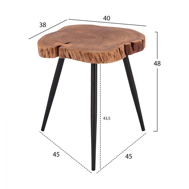 Side coffee table HM8202.11 solid acacia wood 38X40X48H