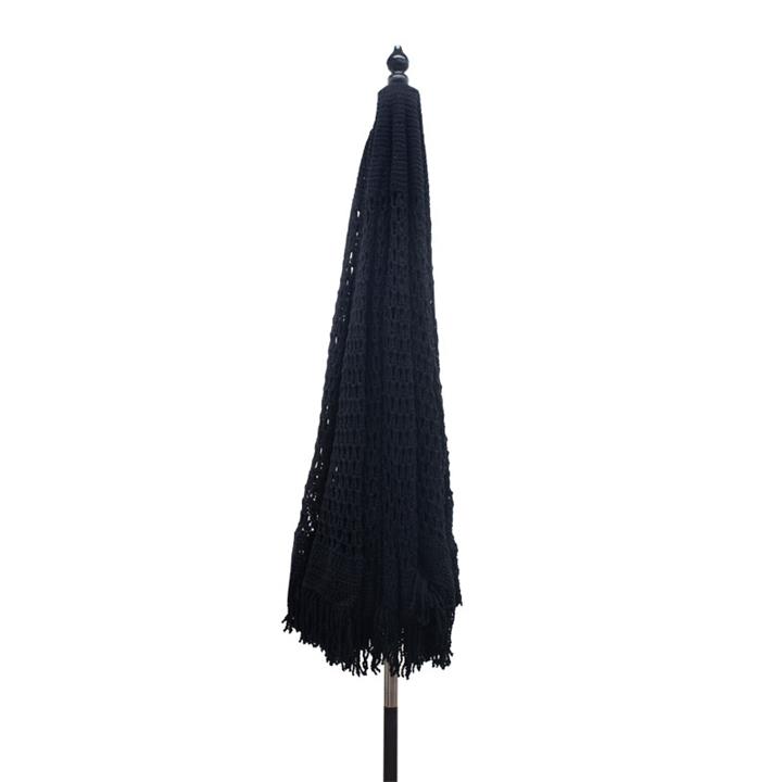 Garden umdrella Brilie pakoworld wood-macrame D2.70x2.60m black