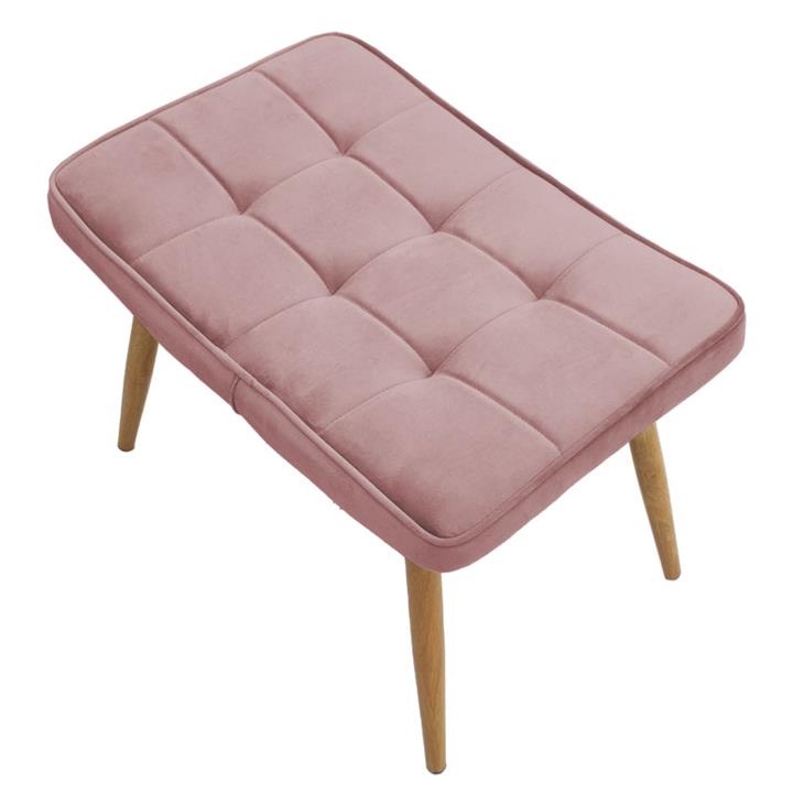 Maddison armchair with footrest-cushion pakoworld velvet rotten apple-natural 68x72x98cm