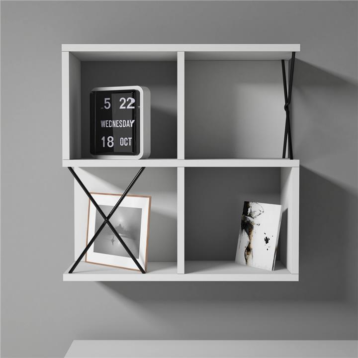 WALL SHELF HM9520.03 MELAMINE IN WHITE COLOR 60x24x60Hcm.