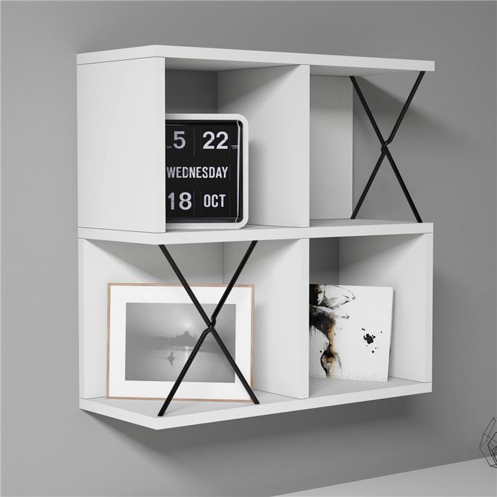 WALL SHELF HM9520.03 MELAMINE IN WHITE COLOR 60x24x60Hcm.