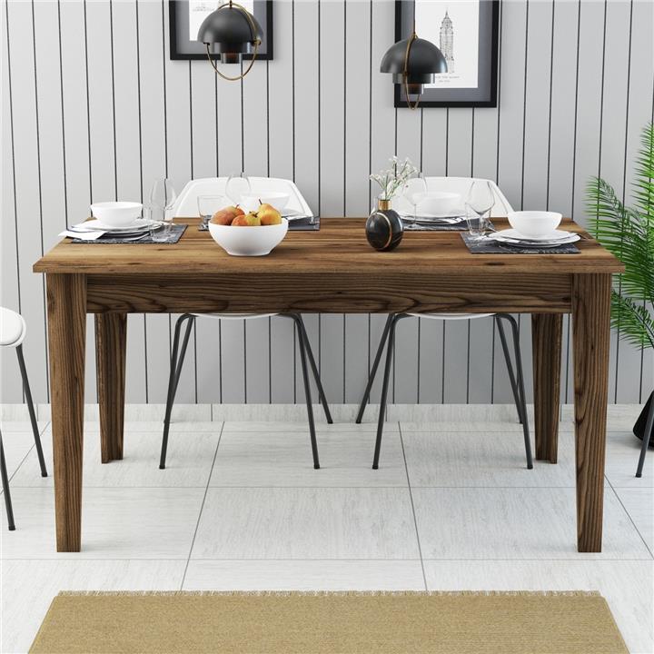 DINING TABLE HM9507.04 MELAMINE WALNUT WITH STORAGE SPACE 145x88x75Hcm.