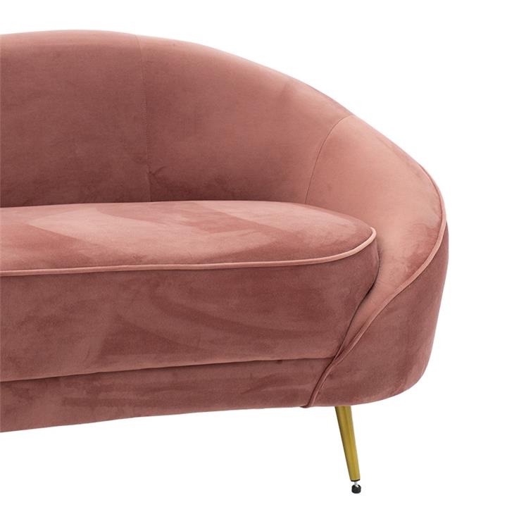 3 seater sofa Amora pakoworld in rotten apple velvet - golden metal 180x81x77cm