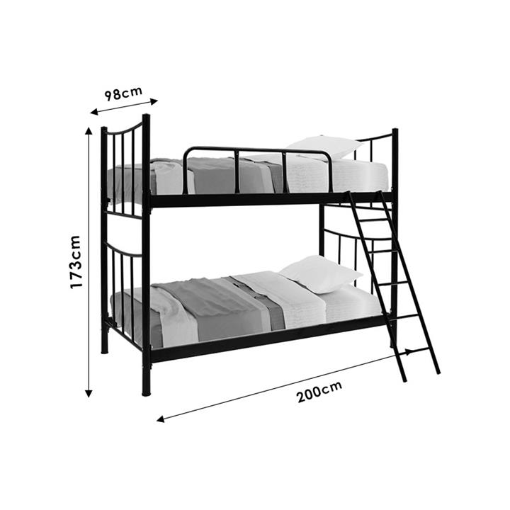Bunk bed Winston pakoworld metallic grey forged 90x190cm