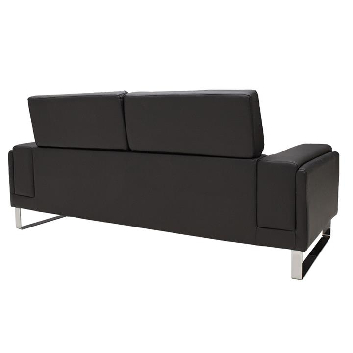 3 seater sofa Shea pakoworld PU black-inox 198x80x87cm