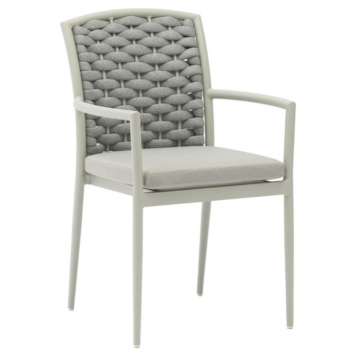 Garden armchair Moritz pakoworld aluminum gray-textilene gray-beige cushion