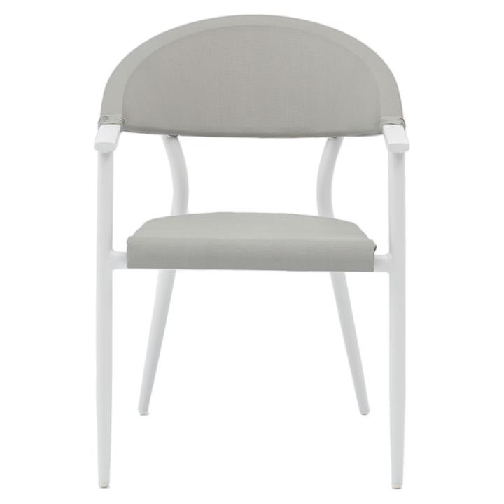 Garden armchair Pino pakoworld aluminum white-textilene gray