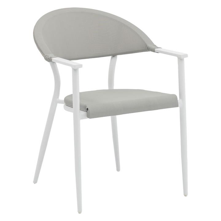 Garden armchair Pino pakoworld aluminum white-textilene gray