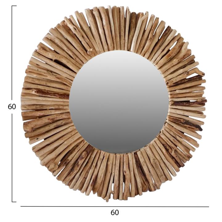 WALL MIRROR DRIFTWOOD NATURAL COLOR HM7720 60X5X60H