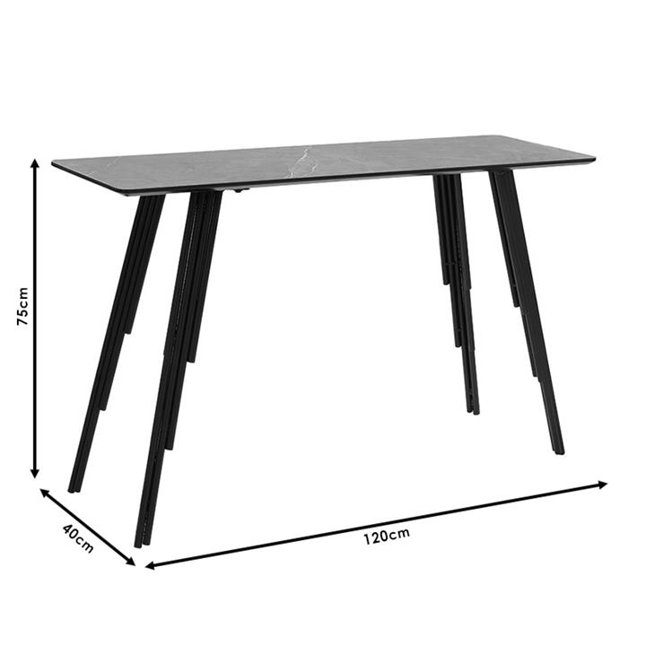 Console Lifo pakoworld MDF dark grey cement-black 120x40x75εκ